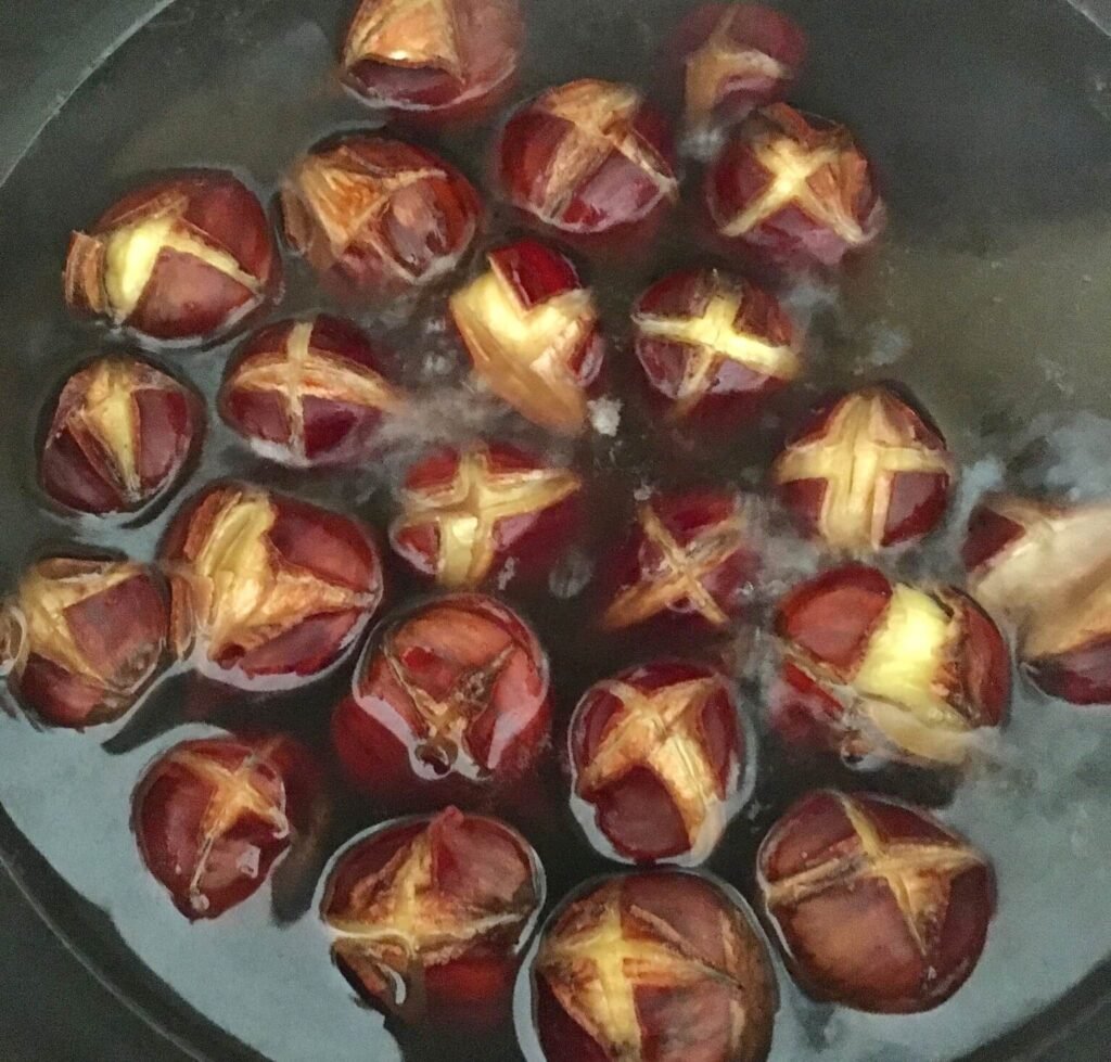 Boil the chestnuts