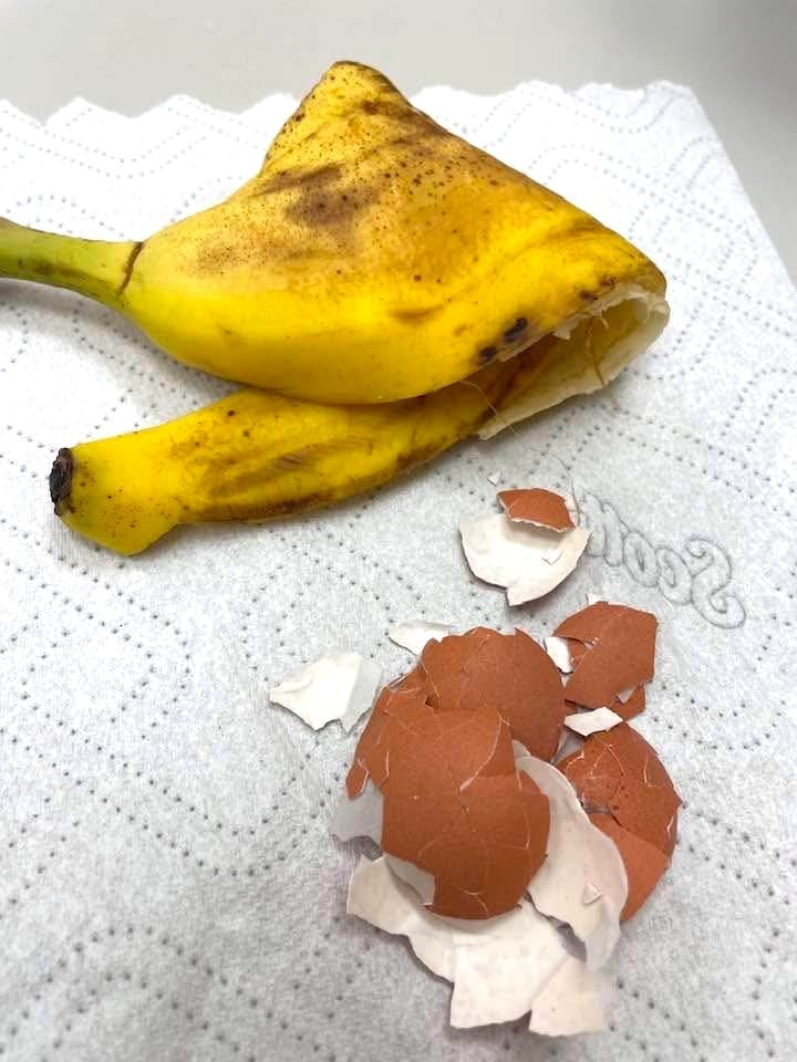 Banana peels and eggshell