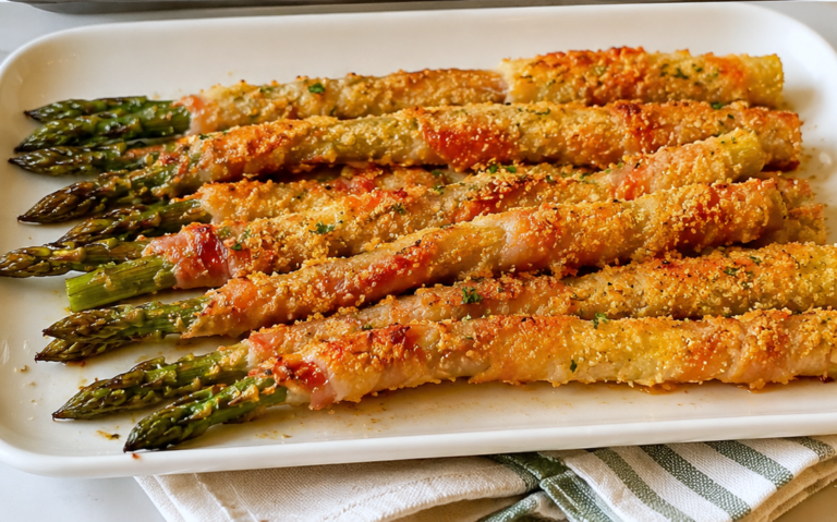 Crispy Bacon Wrapped Asparagus With Parmesan